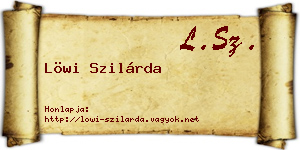 Löwi Szilárda névjegykártya